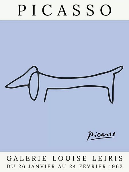 Poster / Leinwandbild - Picasso Hund – Violett günstig online kaufen