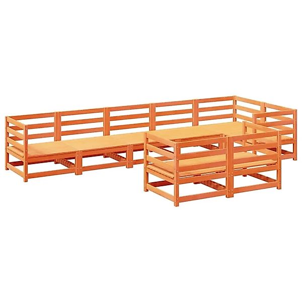 vidaXL 8-Tlg Garten-Sofagarnitur Wachsbraun Massivholz Kiefer 3299501 günstig online kaufen