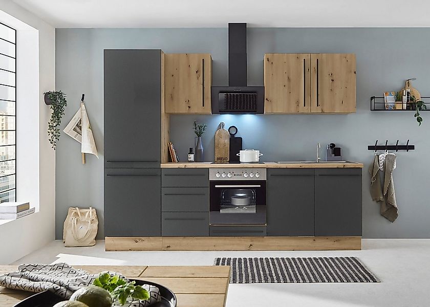 KOCHSTATION Küchenzeile KS-Florida mit 38mm starker Arbeitsplatte, Breite 2 günstig online kaufen