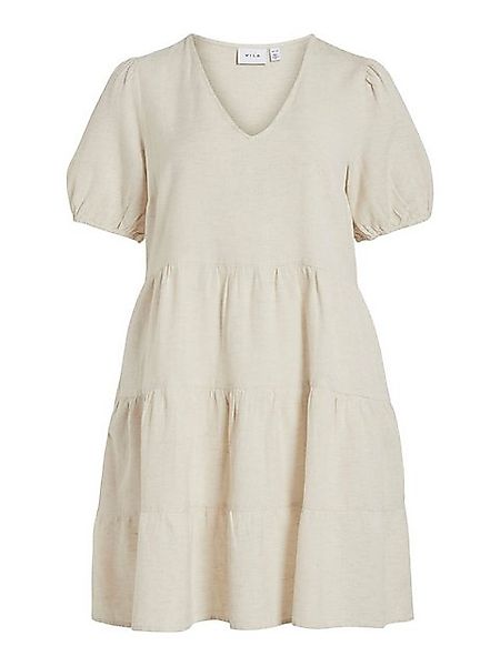 Vila Shirtkleid Legeres Blusen Kleid mit Rüschen und kurzen Ärmeln (lang) V günstig online kaufen