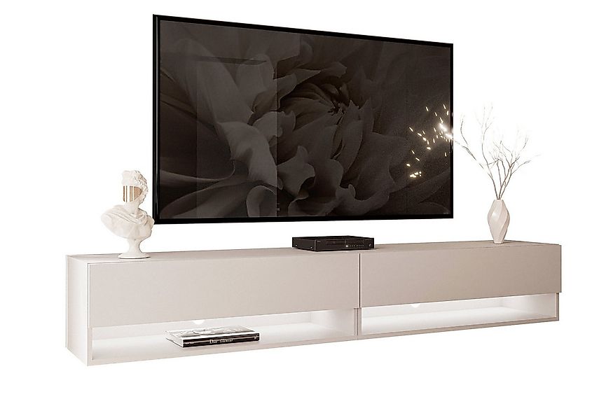 Lookway Lowboard CALANTE 180 cm RTV Hängeschrank mit LED-Beleuchtung günstig online kaufen