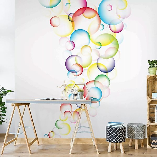 Mustertapete Rainbow Bubbles günstig online kaufen