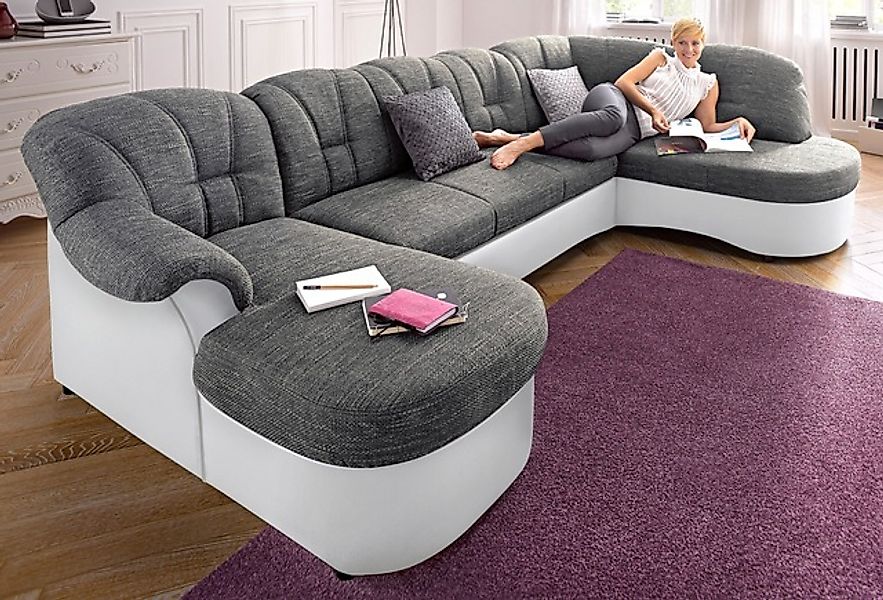 DOMO collection Wohnlandschaft »Flores auch in Leder-Bezug, B/T/H: 293/180/ günstig online kaufen