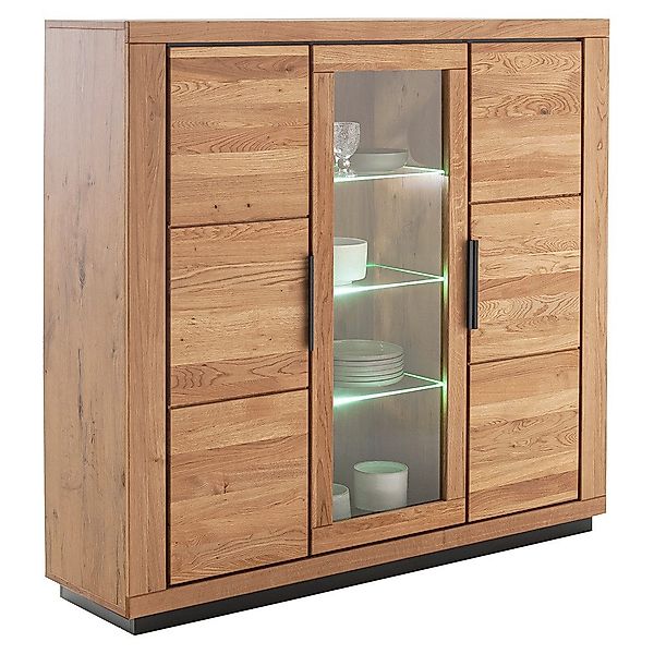 Lomadox Highboard GIUSTINO-06, Eiche teilmassiv geölt, günstig online kaufen