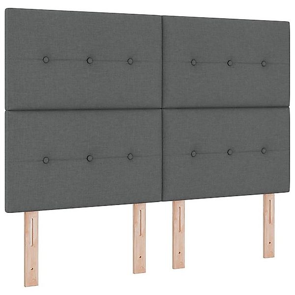 vidaXL Bett Boxspringbett mit Matratze & LED Dunkelgrau 160x200 cm Stoff (1 günstig online kaufen