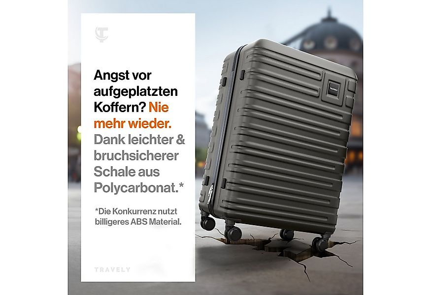 Travely Koffer Polycarbonat Koffer XL 77cm - Reisekoffer, Hartschalenkoffer günstig online kaufen