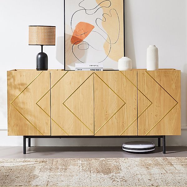 Flieks Sideboard mit 4 Türen (B160/T40/H78 günstig online kaufen
