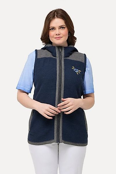 Ulla Popken Strickjacke Trachten-Strickweste Kapuze abnehmbar günstig online kaufen