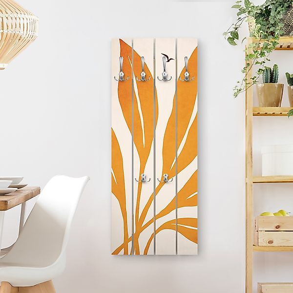 Wandgarderobe Strahlende Blätter in Orange günstig online kaufen