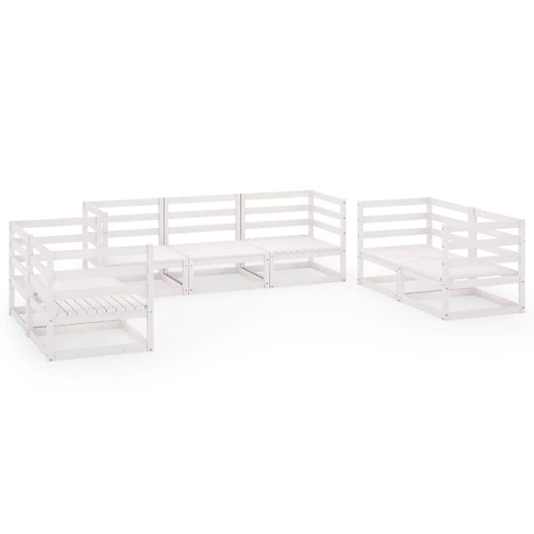 vidaXL 7-Tlg Garten-Lounge-Set Weiß Massivholz Kiefer 3075450 günstig online kaufen