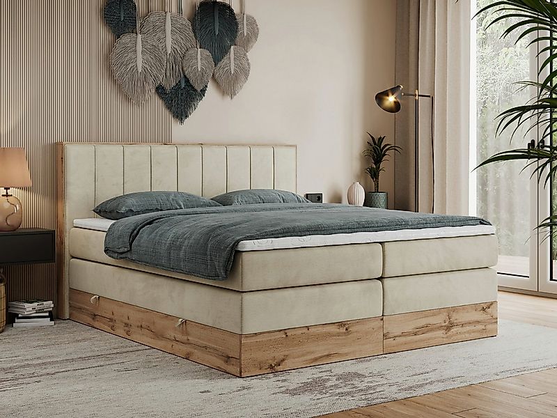 MKS MÖBEL Boxspringbett BELLISSIMO KING (Topper T-25, T30-Schaum, Möbelplat günstig online kaufen