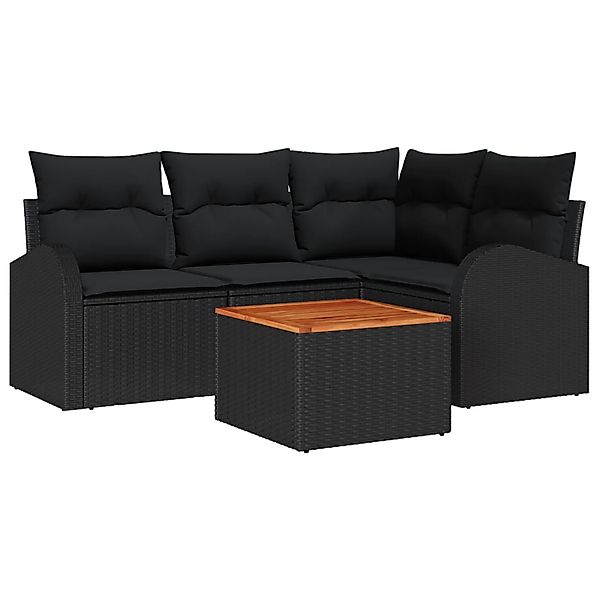 vidaXL Garten-Sofa-Set 5-Tlg Schwarz 3356245 günstig online kaufen