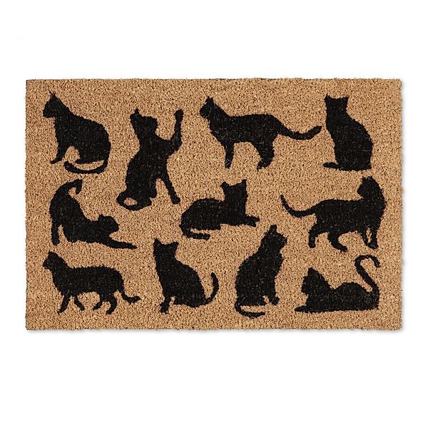relaxdays Fußmatte Kokos mit schwarzen Katze, günstig online kaufen