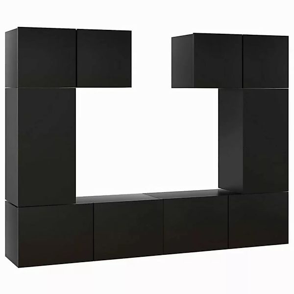 vidaXL TV-Schrank 6-tlg TV-Schrank-Set Schwarz Spanplatte günstig online kaufen