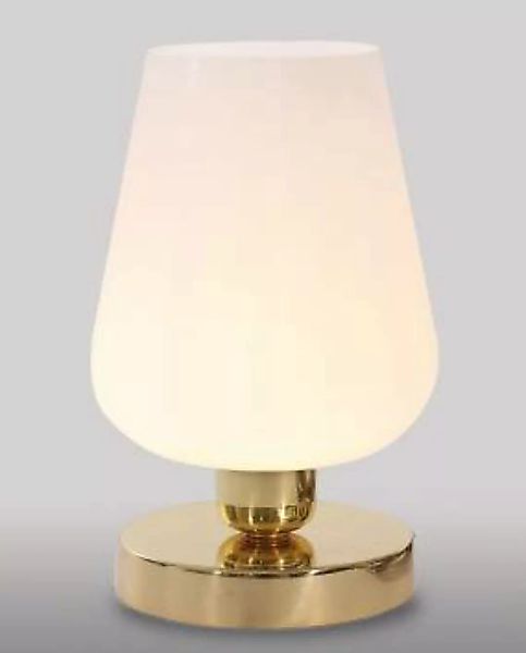 Wohnzimmer Tischlampe Glas Messing rund Vintage günstig online kaufen