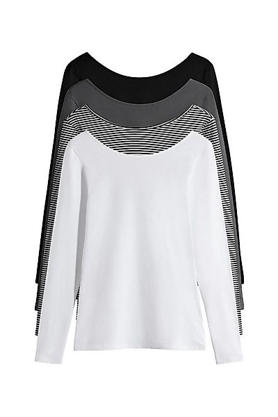 The Set Langarmshirt The Set Langarmshirts mit U-Rücken, 4er-Pack (4-tlg) günstig online kaufen
