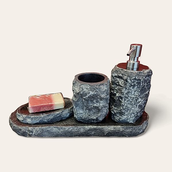 Kinaree Seifenspender Andesit Marmor Badezimmer Set, günstig online kaufen