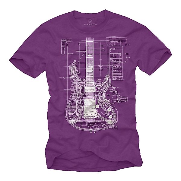 MAKAYA Print-Shirt mit Gitarrenmotiv Herren Musik günstig online kaufen