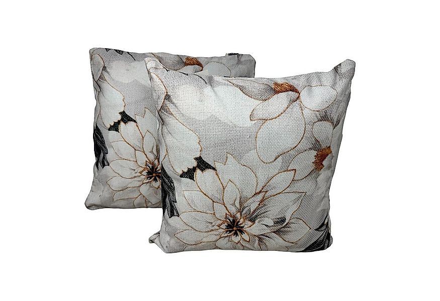 Jet-Line Dekokissen 2-er Deko Kissen Set Pfingstrose 40x40 cm Sofakiss günstig online kaufen