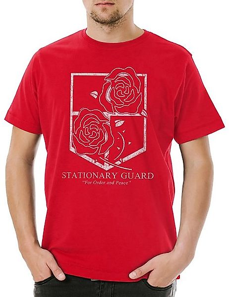 Urban Backwoods Print-Shirt Stationary Guard Herren T-Shirt Attack On Logo günstig online kaufen