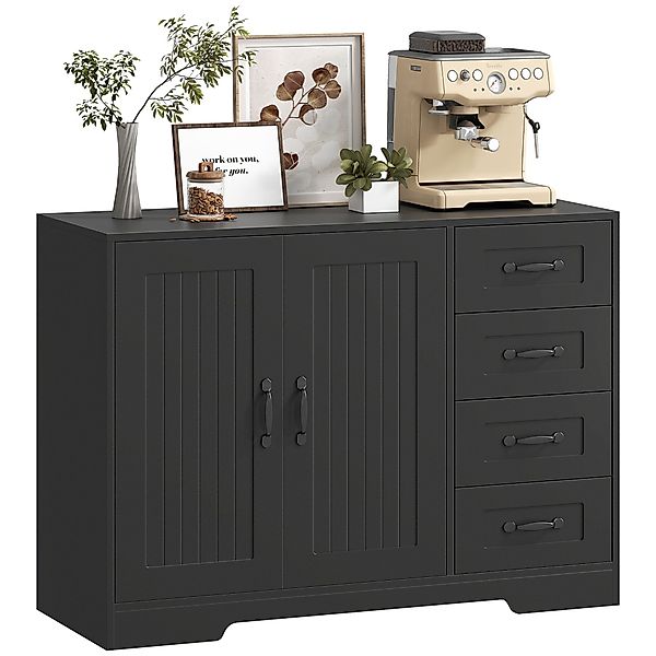 HOMCOM Sideboard Beistellschrank mit 4 Schubladen, günstig online kaufen