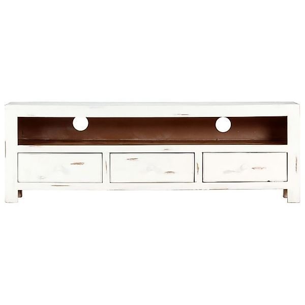vidaXL TV-Schrank TV-Board Weiß 120 x 30 x 40 cm Massivholz Akazie günstig online kaufen