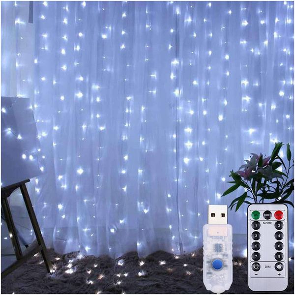 Rosnek LED-Lichtervorhang 300 LED Lichternetz Lichtervorhang günstig online kaufen