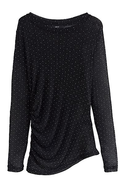 Next Langarmbluse Transparentes Langarmoberteil, Glitzer, Raffung günstig online kaufen