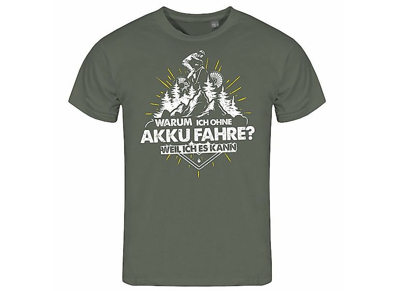 deinshirt Print-Shirt Herren T-Shirt Warum ich ohne Akku fahre - weil ich e günstig online kaufen