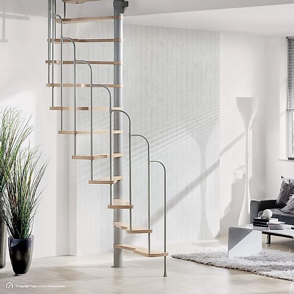 Treppen Intercon Raumspartreppe Skidoo Plus Halbgewendelte Spindeltreppe fü günstig online kaufen