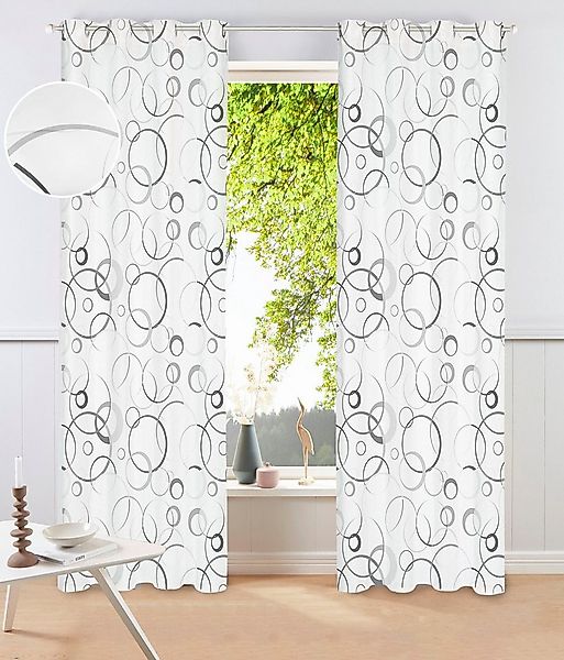 Bruno Banani Gardine Maze (1 St), Ösen, blickdicht, 1 Schal, mit modernen K günstig online kaufen