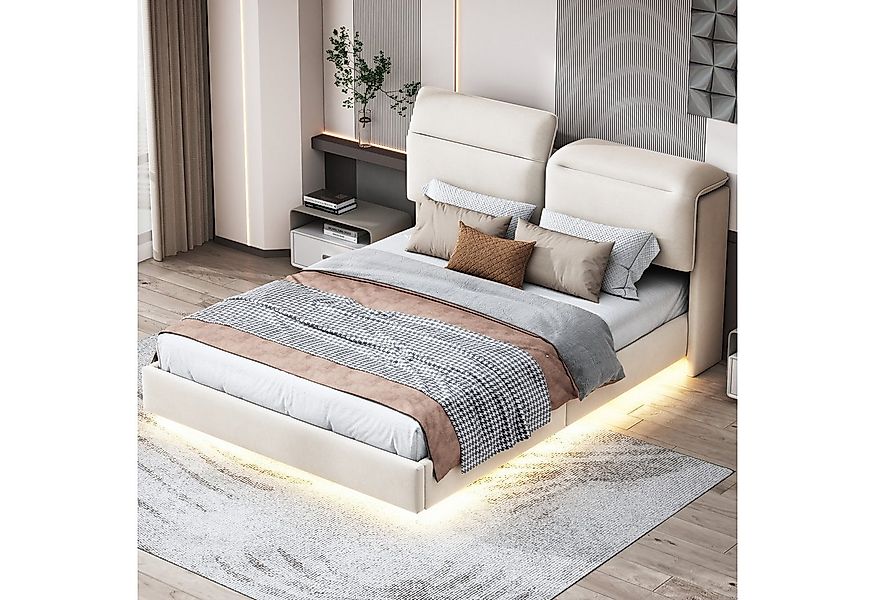 Furnishings Home Polsterbett Stauraumbett Doppelbett inkl. LED & Bettkasten günstig online kaufen