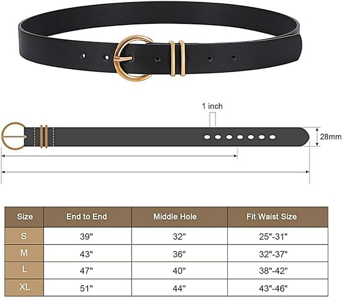 Coonoor Taillengürtel Ledergürtel für Damen goldene Schnalle Leder gürtel( günstig online kaufen