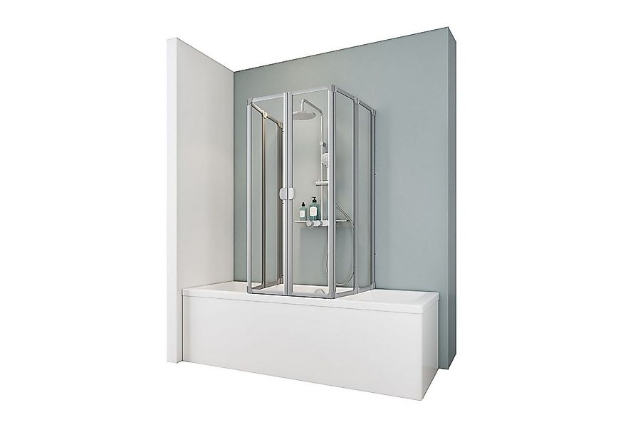 Schulte Badewannenfaltwand Komfort, geeignet für Badewannentiefen von 70-80 günstig online kaufen