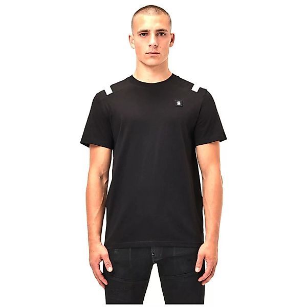 G-star Shoulder Tape Reflective Logo+ Ribbed Kurzarm T-shirt XS Dark Black günstig online kaufen