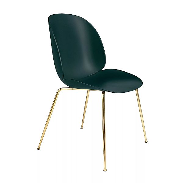 Gubi - Beetle Dining Chair Gestell Messing - grün/Sitzschale Polypropylen/B günstig online kaufen