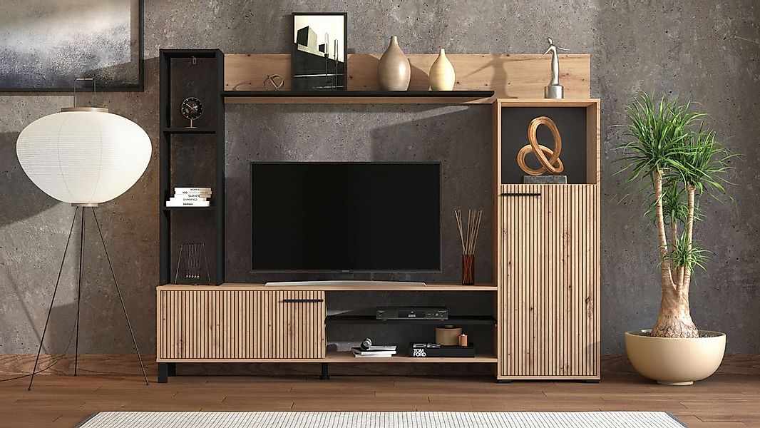 INOSIGN Wohnwand Retimno, inkl. Highboard, TV-Board, Standregal und Wandreg günstig online kaufen