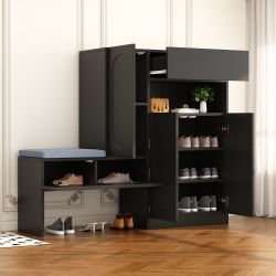 Flieks Schuhschrank Schuhkommode mit gepolsterter Sitzbank günstig online kaufen