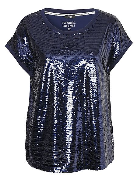 FRAPP Kurzarmshirt (1-tlg) mit Pailletten Front günstig online kaufen