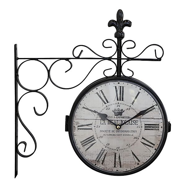 Chic Antique Wanduhr Doppelseitige Wanduhr Bahnhofsuhr günstig online kaufen