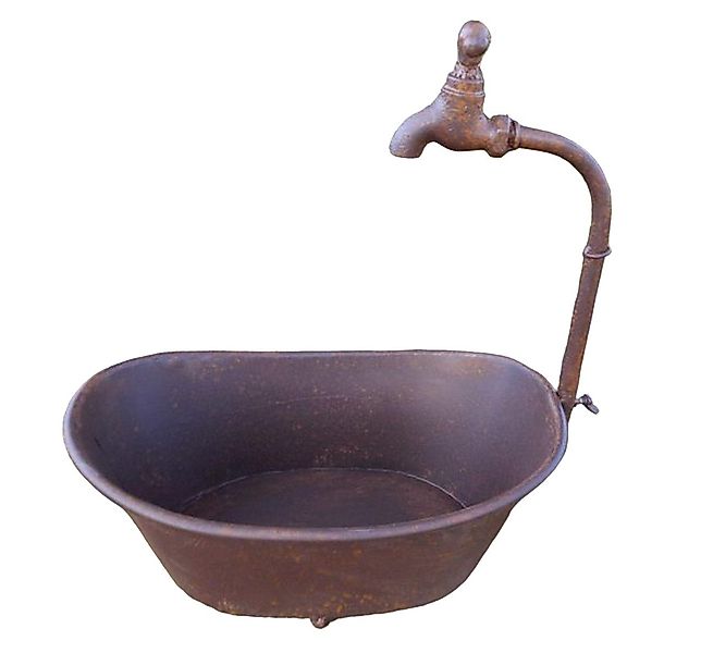 Deko-Impression Pflanzkübel Wanne mit Deko-Wasserhahn Eisenbottich günstig online kaufen