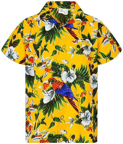 King Kameha Hawaiihemd Cherry Parrot Funky Hawaii-Hemd Herren Kurzarm Front günstig online kaufen
