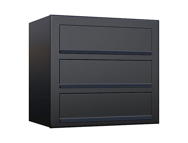 Bravios Briefkasten Briefkasten Cube for Three Schwarz günstig online kaufen
