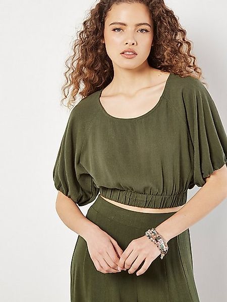 Apricot Klassische Bluse Crop-Top, mit Ballonärmeln günstig online kaufen