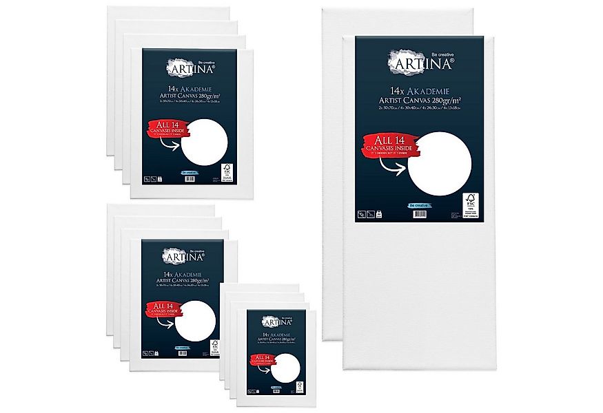 Artina Leinwand Akademie, Keilrahmen 14er Set günstig online kaufen