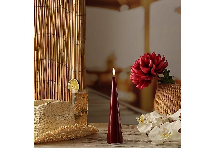 Deluxe Homeart LED-Kerze LED Kegelkerze Lea Deluxe Kegelform flackernd H: 2 günstig online kaufen