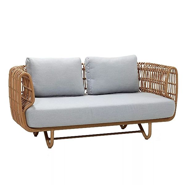 Cane-Line - Nest 2-Sitzer Outdoor Sofa - natur, hellgrau/Stoff Cane-line Na günstig online kaufen