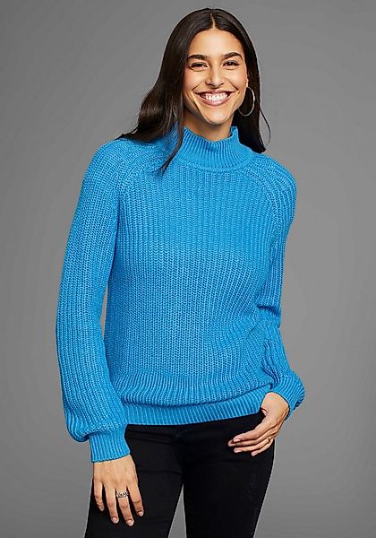 Laura Scott Strickpullover aus Grobstrick mit Stehkragen günstig online kaufen