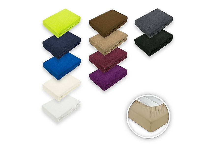 EXKLUSIV HEIMTEXTIL Spannbettlaken Frottee Spannbettlaken mit Rundumgummizu günstig online kaufen