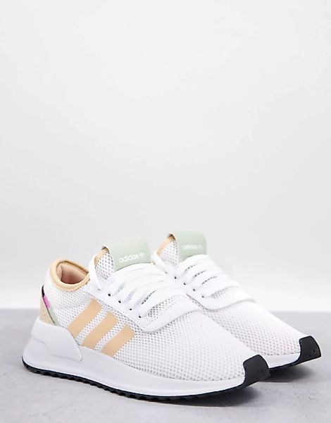 adidas Originals – U Path – Sneaker in Weiß und Pfirsich-Grau günstig online kaufen